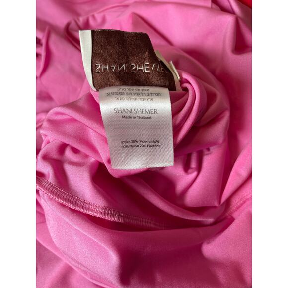 Shani Shemer Shawn Ruffle Train Strapless Pink Macaron Maxi Dress Size Medium - Picture 8 of 8